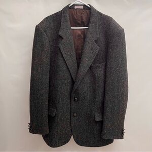 Harris Tweed mens size 44L 100% pure scottish wool handwoven blazer jacket